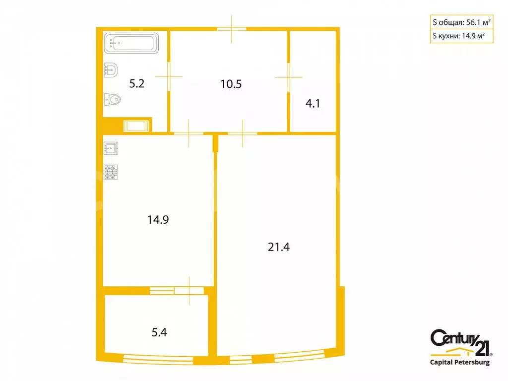 1-комнатная квартира: Сестрорецк, Таможенная дорога, 11к1с4 (56.1 м) - Фото 1