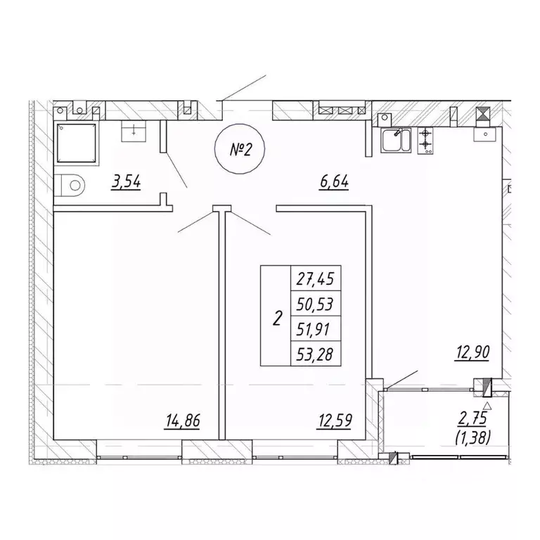 2-к кв. Калининградская область, Зеленоградск  (53.28 м) - Фото 1
