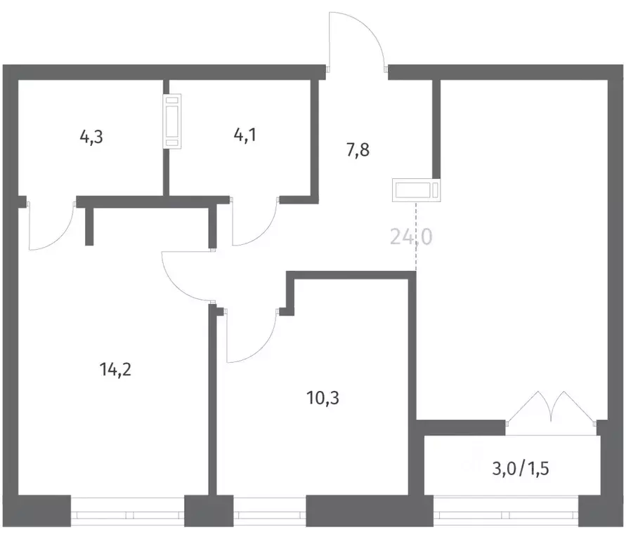 2-к кв. Ленинградская область, Ломоносовский район, Аннинское ... - Фото 1