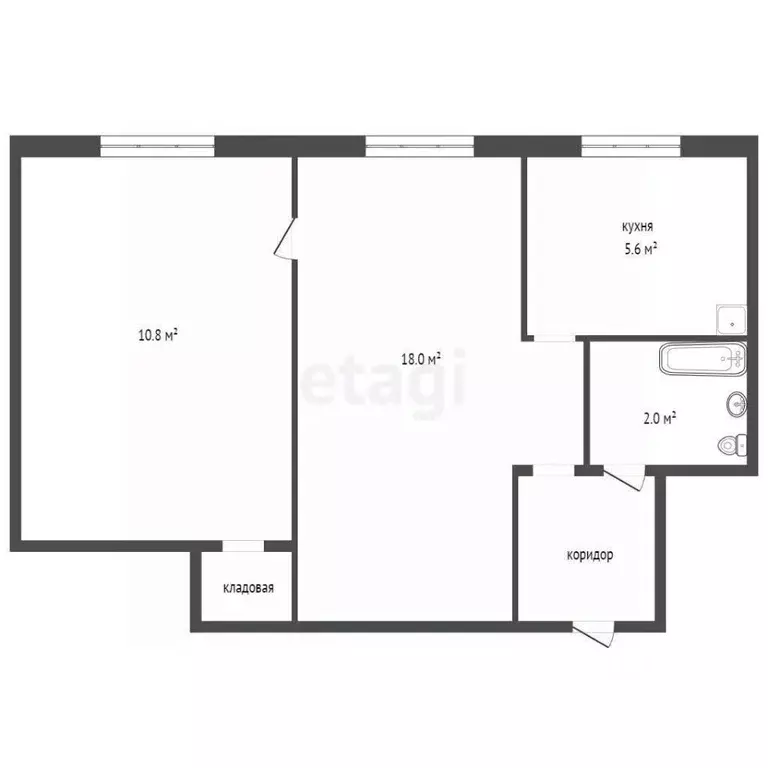 2-к кв. Красноярский край, Красноярск ул. Кирова, 31 (41.7 м) - Фото 1