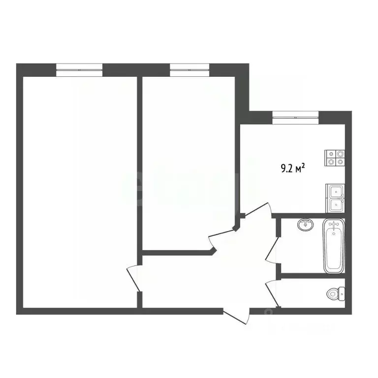 2-к кв. Севастополь ул. Генерала Крейзера, 10к1 (68.4 м) - Фото 2