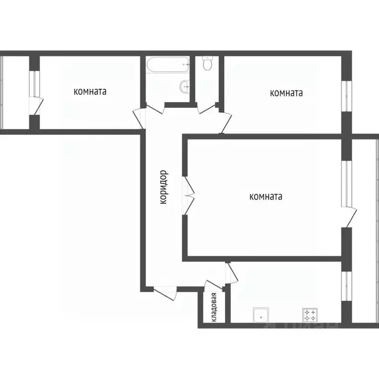 3-к кв. Костромская область, Кострома Самоковская ул., 5 (60.3 м) - Фото 1