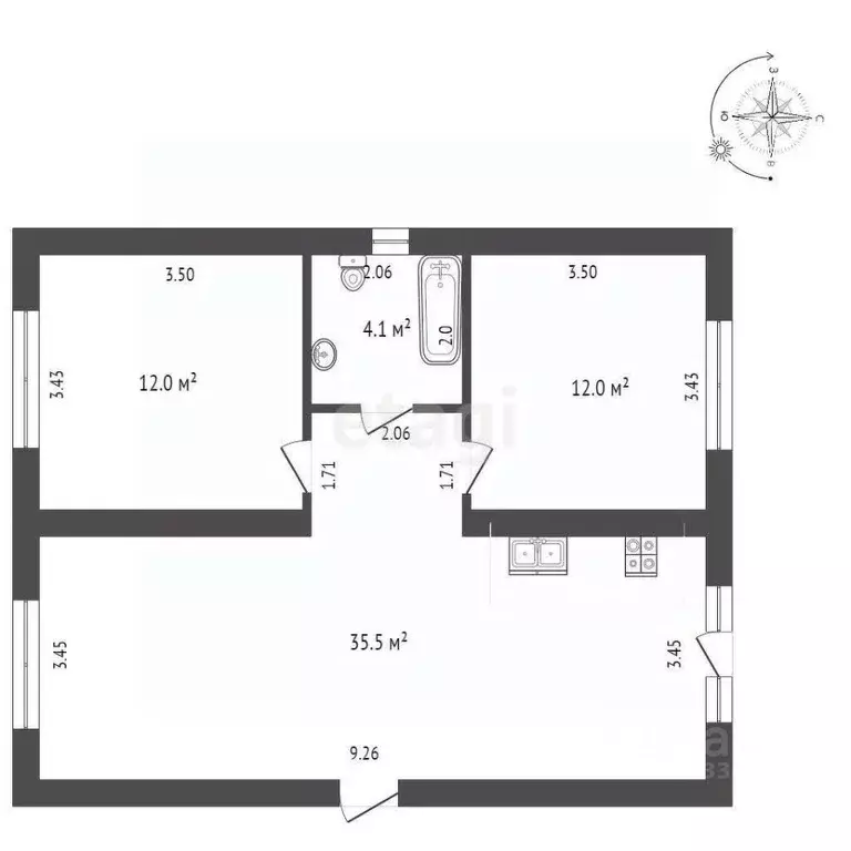 Дом в Тюменская область, Тюменский муниципальный округ, с. Успенка ул. ... - Фото 1