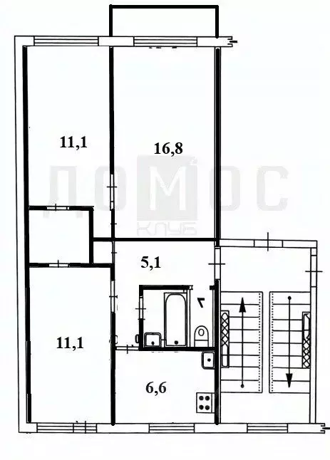 3-к кв. Свердловская область, Екатеринбург ул. Московская, 80 (59.2 м) - Фото 1