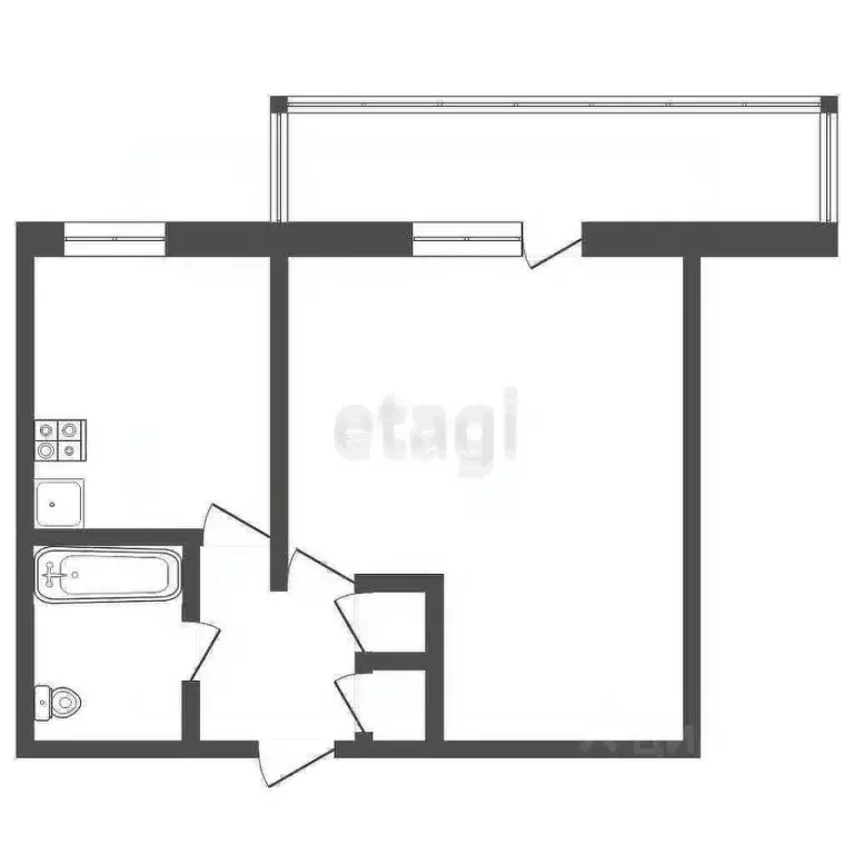 1-к кв. Кемеровская область, Юрга Кузбасский просп., 16 (32.1 м) - Фото 1