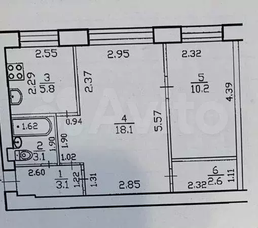 2-к. квартира, 43 м, 1/5 эт. - Фото 0