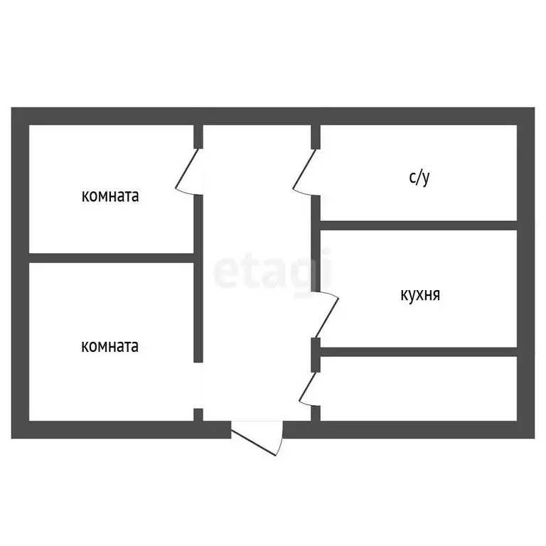 2-комнатная квартира: село Большой Куяш, улица Гагарина, 13 (41.5 м) - Фото 1