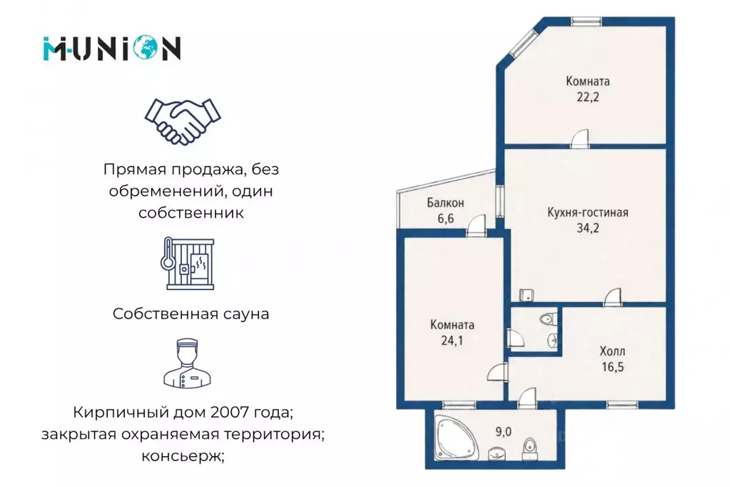 2-к кв. Санкт-Петербург 9-я Советская ул., 5а (108.1 м) - Фото 2