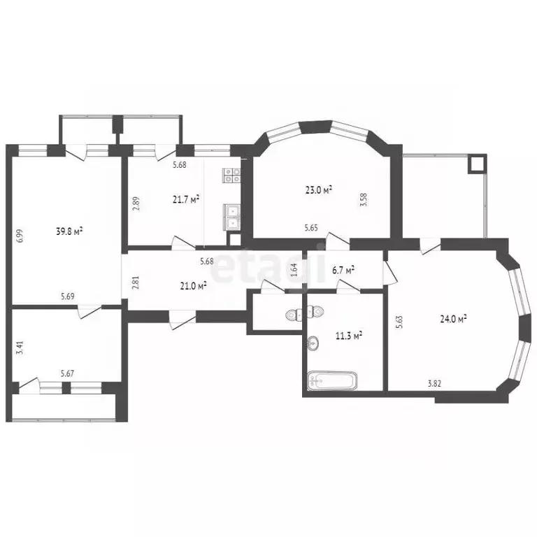 4-к кв. Тюменская область, Тюмень ул. Республики, 171к2 (176.5 м) - Фото 1