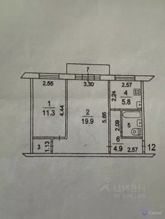 2-к кв. Московская область, Люберцы 116-й кв-л, к18 (48.0 м) - Фото 2