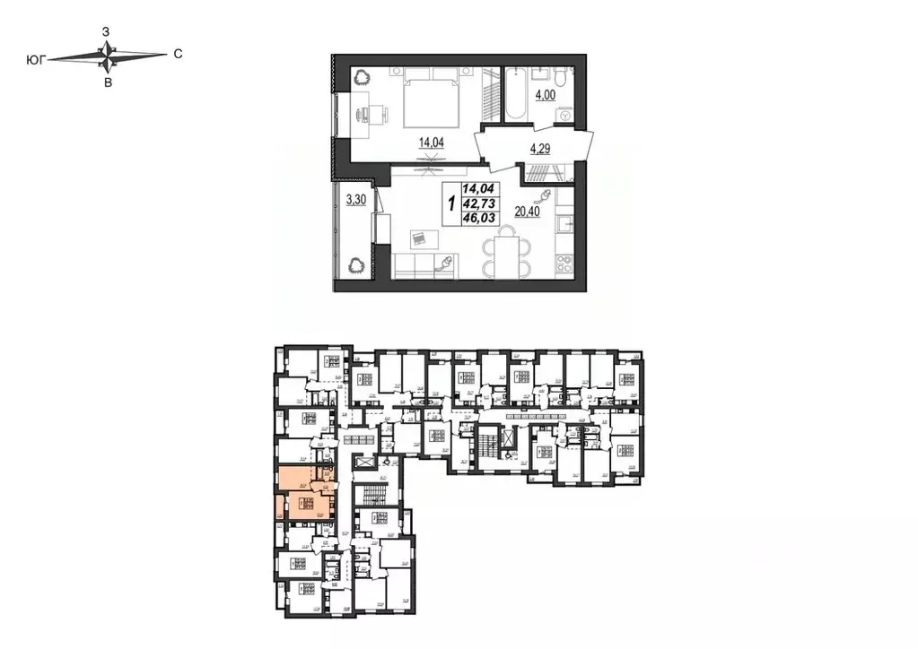 1-к кв. Мордовия, Саранск ул. 1-я Набережная, 56 (46.03 м) - Фото 0