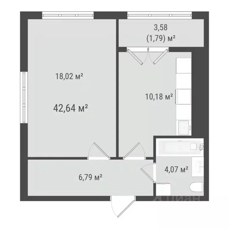 1-к кв. Сахалинская область, Южно-Сахалинск Хомутово п/р,  (40.85 м) - Фото 0