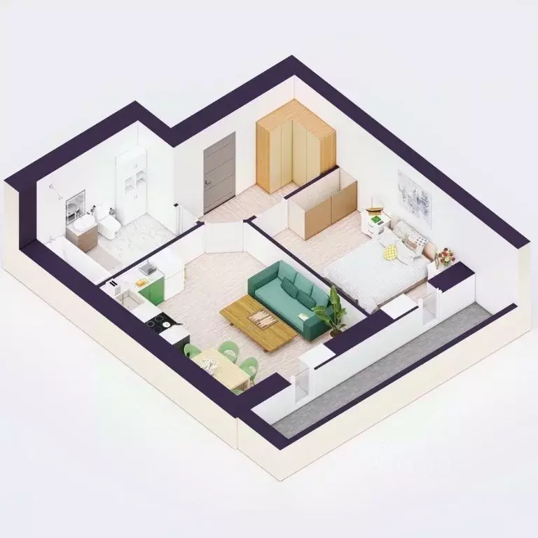 2-к кв. Башкортостан, Уфа Кавказская ул., 24 (41.28 м) - Фото 2