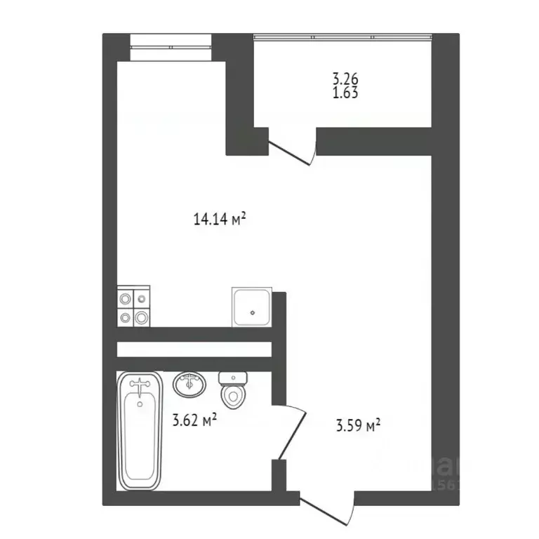 Студия Тюменская область, Тюменский муниципальный округ, д. Патрушева ... - Фото 2