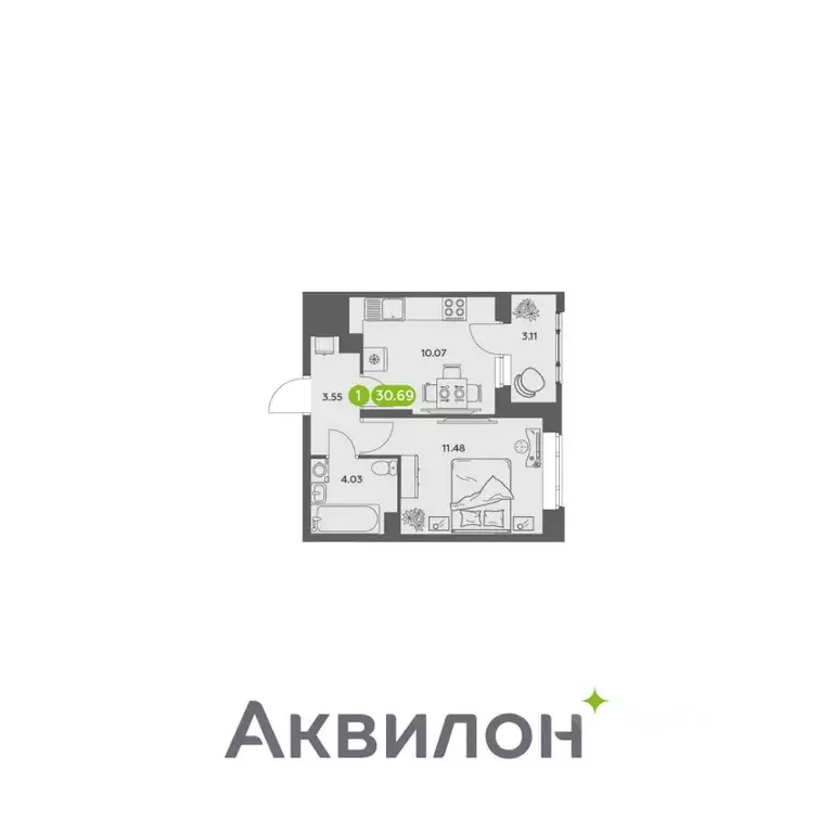 1-к кв. Архангельская область, Архангельск АКвартал жилой комплекс ... - Фото 0