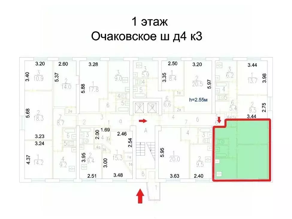 2-к кв. Москва Очаковское ш., 4К3 (38.8 м) - Фото 1