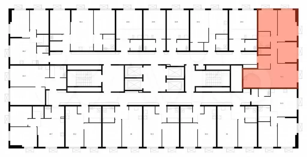 3-к. квартира, 72,3м, 21/33эт. - Фото 1