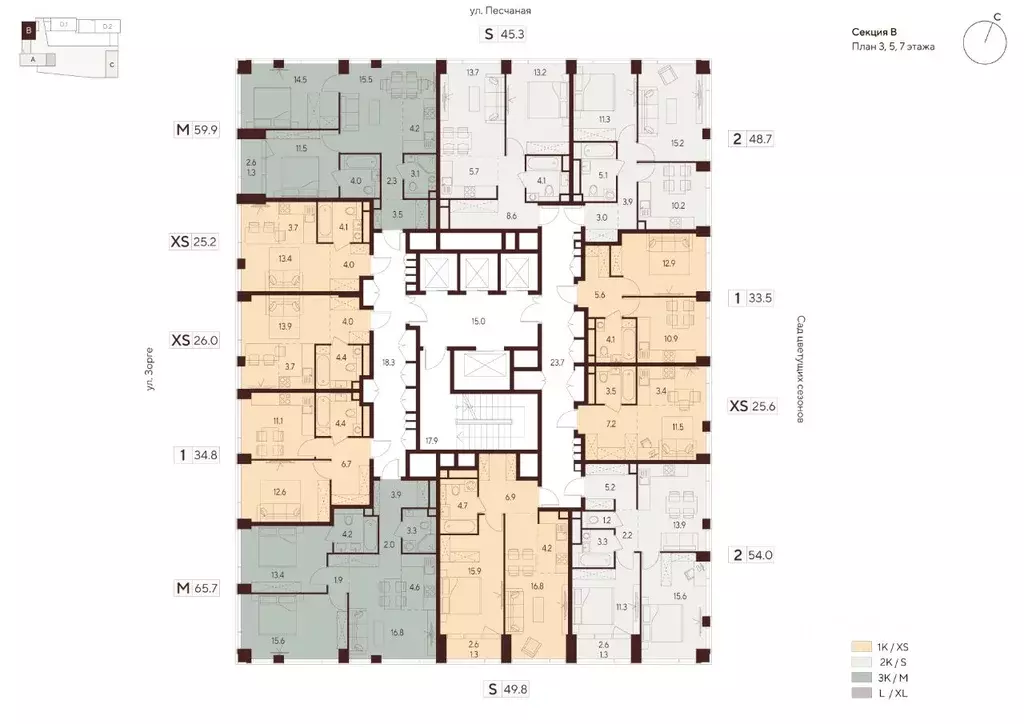 2-к кв. Москва Инди Тауэрс жилой комплекс (59.9 м) - Фото 2