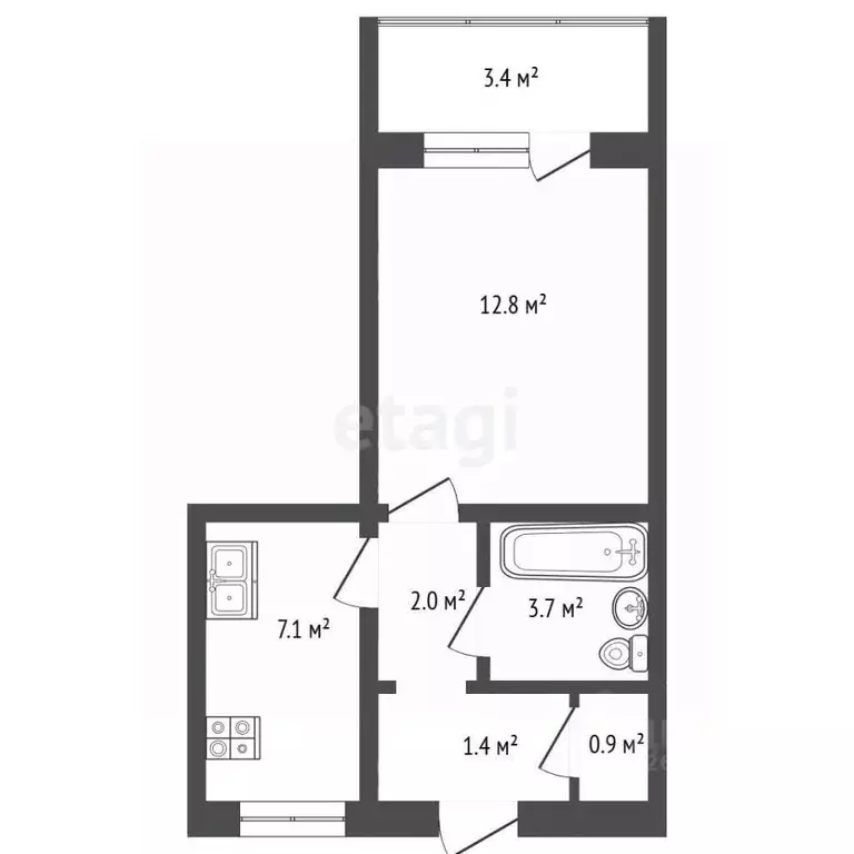 1-к кв. Севастополь ул. Николая Музыки, 84А (30.0 м) - Фото 1