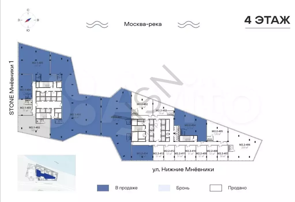 БЦ класса А офис 105 м2 - Фото 0