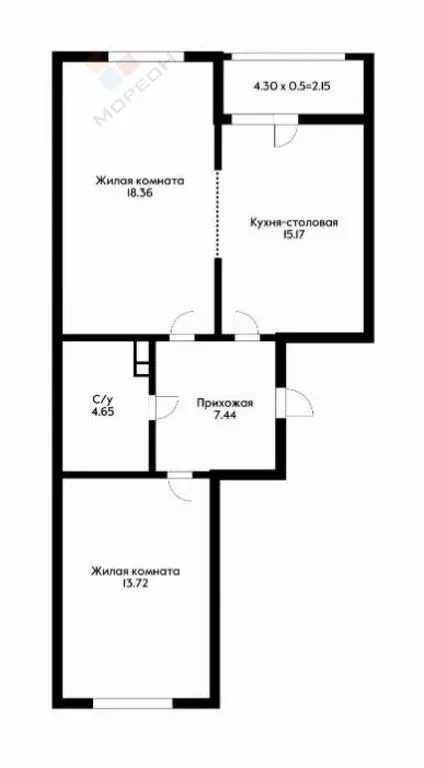 2-комнатная квартира: Краснодар, Питерская улица, 40к3 (60.9 м) - Фото 1