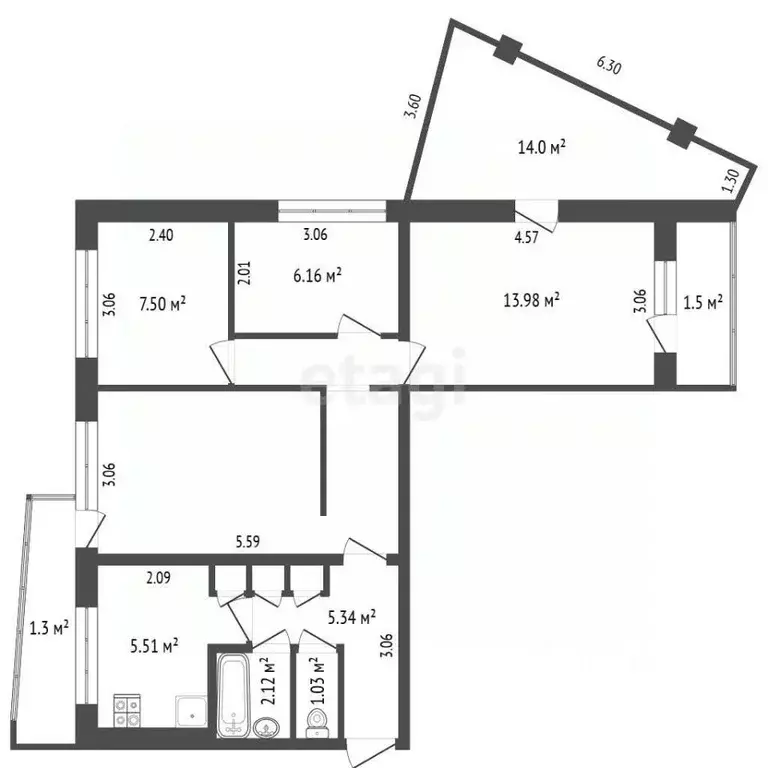 4-к кв. Мордовия, Саранск Гожувская ул., 34 (63.7 м) - Фото 2