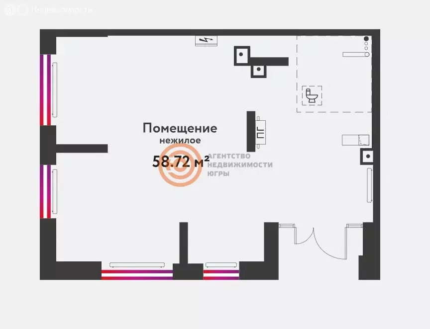 Помещение свободного назначения (58.72 м) - Фото 1