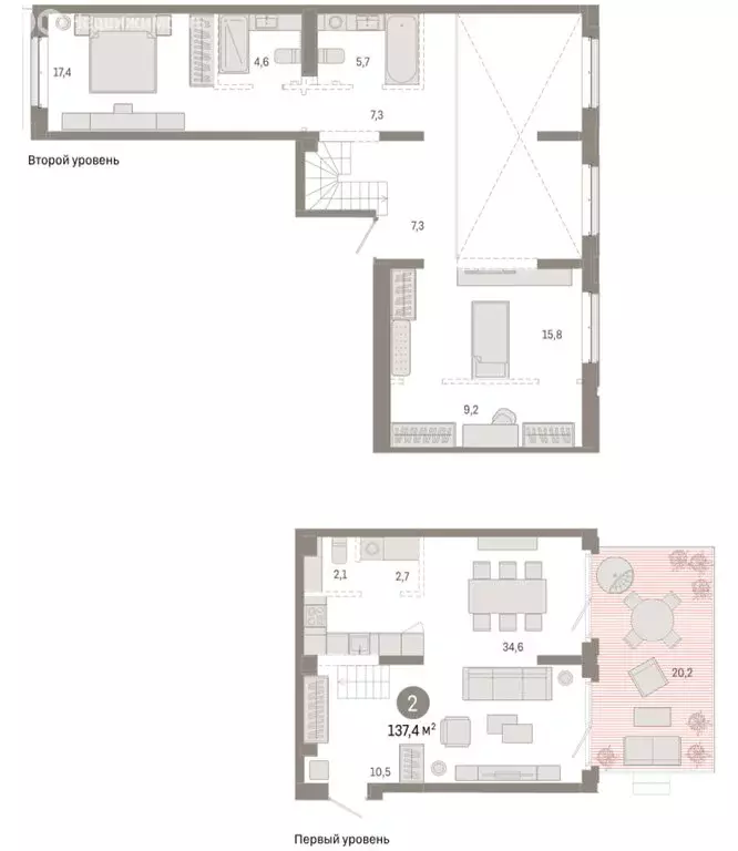 2-комнатная квартира: Тюмень, жилой комплекс На Минской (137.38 м) - Фото 1
