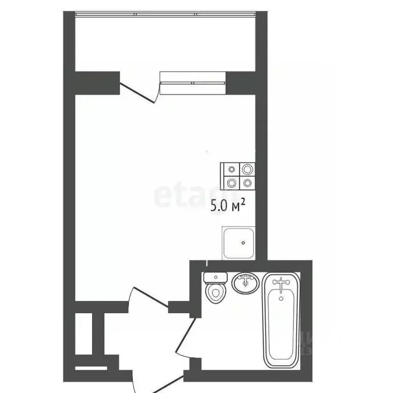 Студия Тюменская область, Тюмень ул. Мельникайте, 67 (13.0 м) - Фото 2