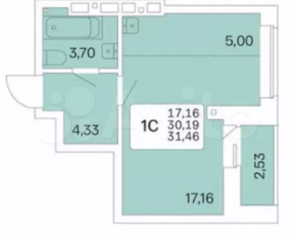 Квартира-студия, 30 м, 6/25 эт. - Фото 0
