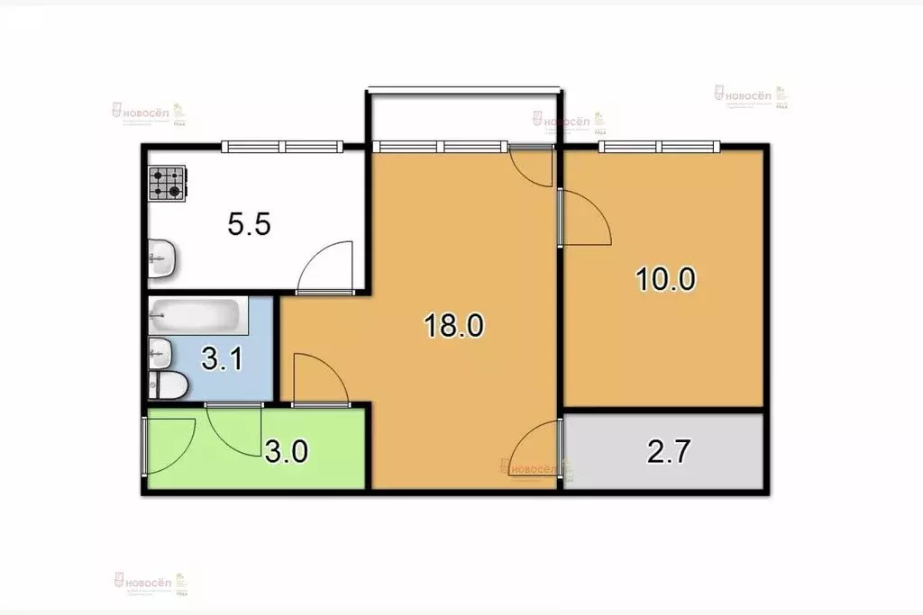 2-комнатная квартира: Екатеринбург, проспект Седова, 44А (45 м) - Фото 0