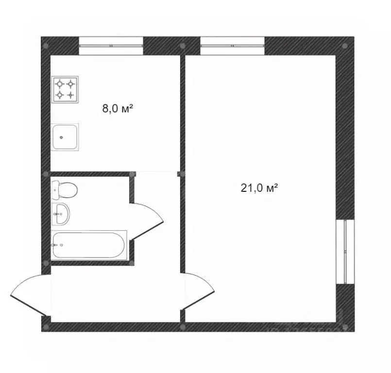 1-к кв. Костромская область, Кострома ул. 8-я Рабочая, 1/86 (42.0 м) - Фото 2