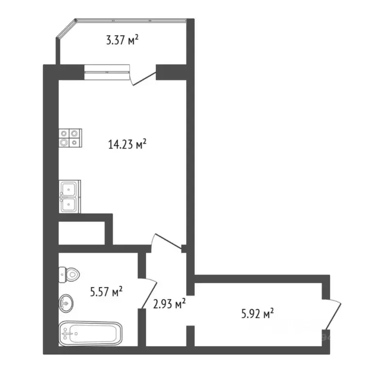 Студия Тюменская область, Тюменский муниципальный округ, д. Патрушева ... - Фото 2