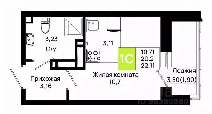 Студия Ростовская область, Ростов-на-Дону Нефтекачка кв-л, Октябрь ... - Фото 1