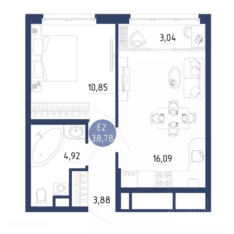 1-к кв. Рязанская область, Рязанский муниципальный округ, с. Дядьково ... - Фото 2