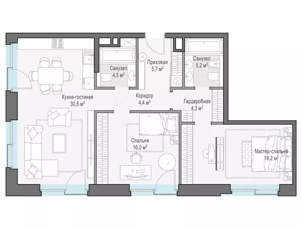 2-комнатная квартира: Москва, ЦАО, Тверской район, ЖК Ильинка 3/8 ... - Фото 1