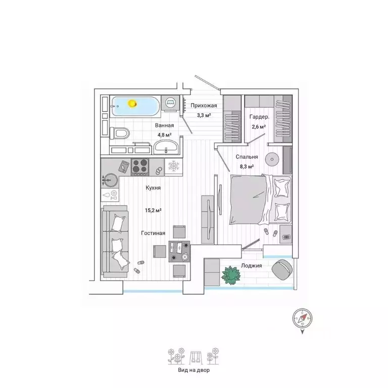 1-к кв. Приморский край, Владивосток ул. Нейбута (35.7 м) - Фото 1