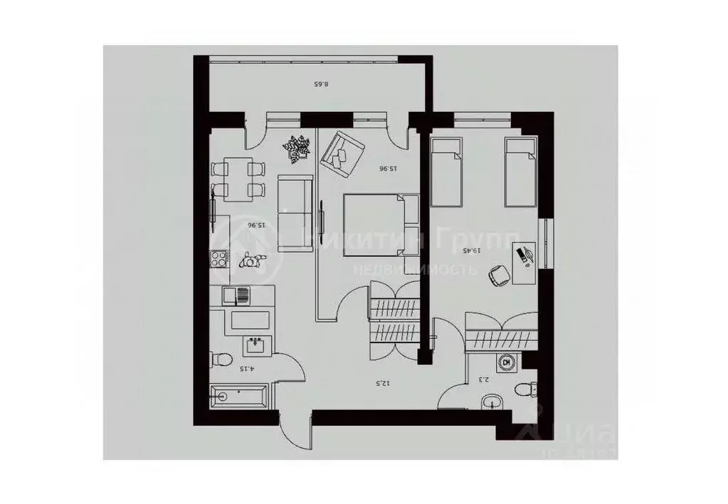2-к кв. Нижегородская область, Нижний Новгород Артельная ул., 15к1 ... - Фото 2