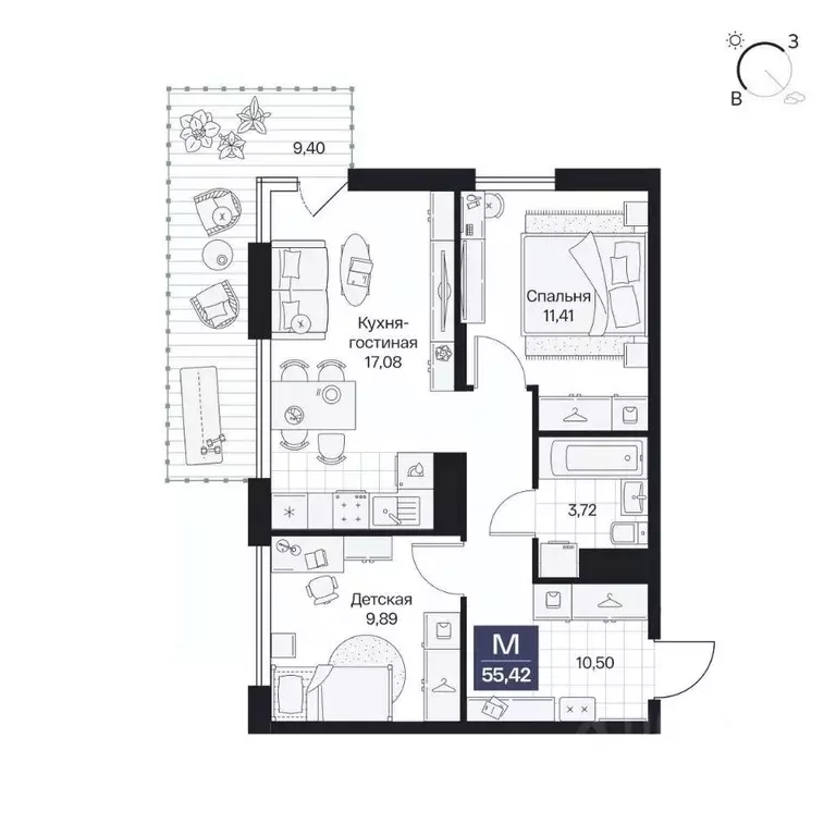 2-к кв. Волгоградская область, Волгоград просп. Имени В.И. Ленина, 59Г ... - Фото 1