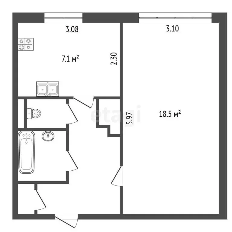 1-комнатная квартира: деревня Лесколово, Красноборская улица, 12 (35.5 ... - Фото 1