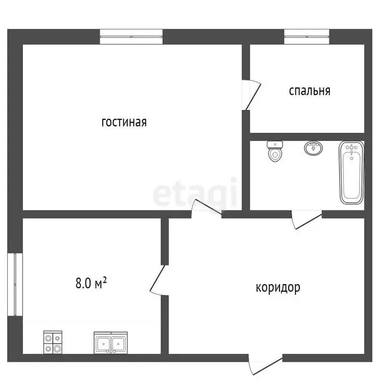 2-комнатная квартира: Мичуринск, Интернациональная улица, 85 (50.4 м) - Фото 0