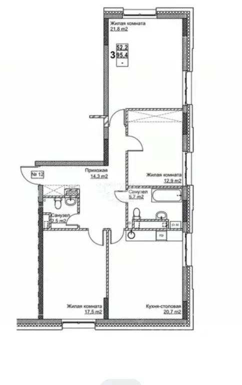 3-к кв. Нижегородская область, Нижний Новгород ул. Бетанкура (96.0 м) - Фото 1