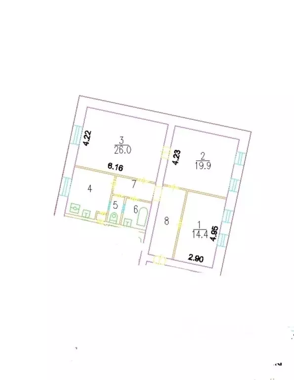 3-к кв. Москва Измайловская пл., 9К1 (88.9 м) - Фото 2