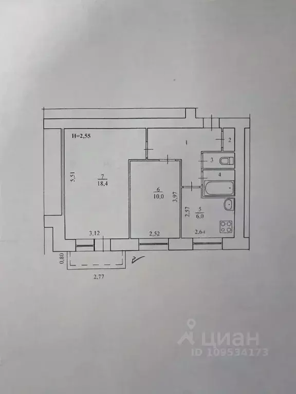 2-к кв. Волгоградская область, Волгоград ул. Маршала Еременко, 98 ... - Фото 2