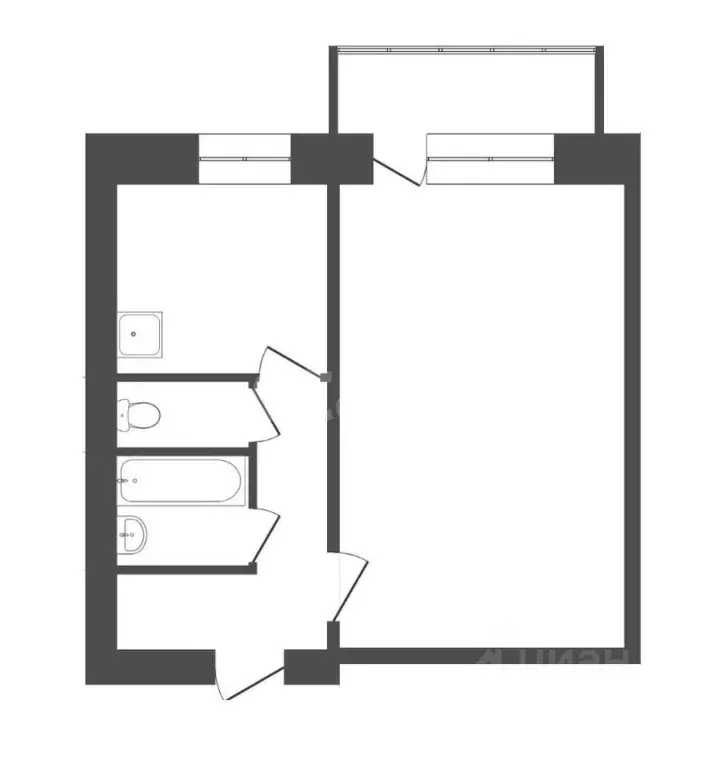 1-к кв. Свердловская область, Нижний Тагил ул. Свердлова, 1 (34.4 м) - Фото 1