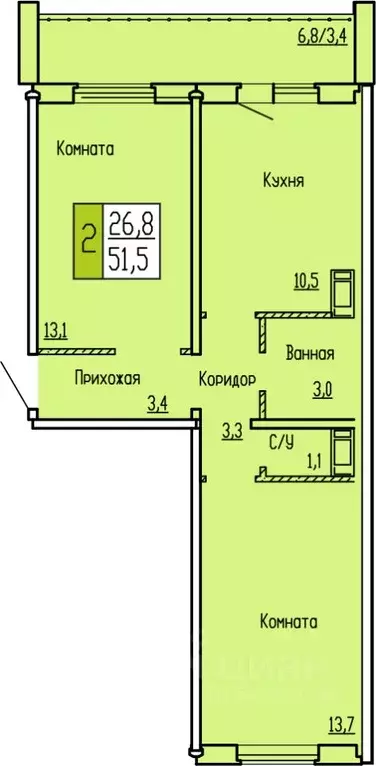 2-к кв. Курганская область, Курган ул. Карбышева, 52 (51.5 м) - Фото 0