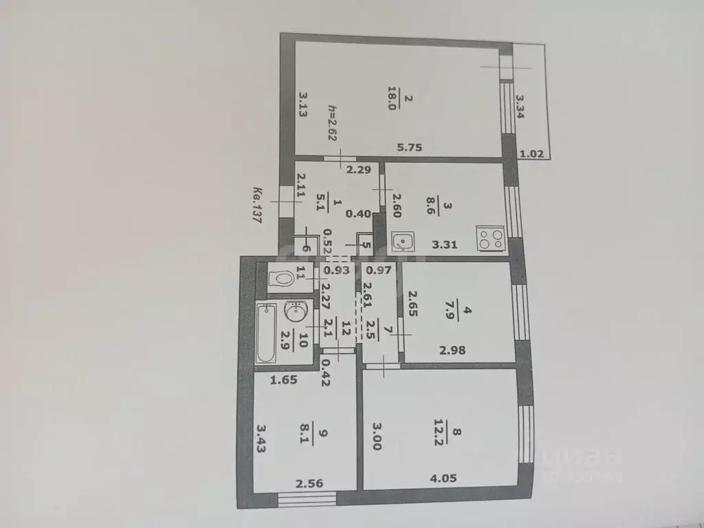 4-к кв. Белгородская область, Алексеевка Республиканская ул., 82 (69.0 ... - Фото 0