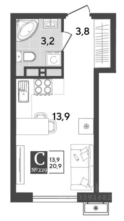 Студия Краснодарский край, Новороссийск Цемдолина тер., ул. Красина ... - Фото 1