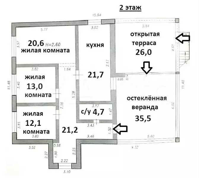 2-к. квартира, 100 м, 2/2 эт. - Фото 0