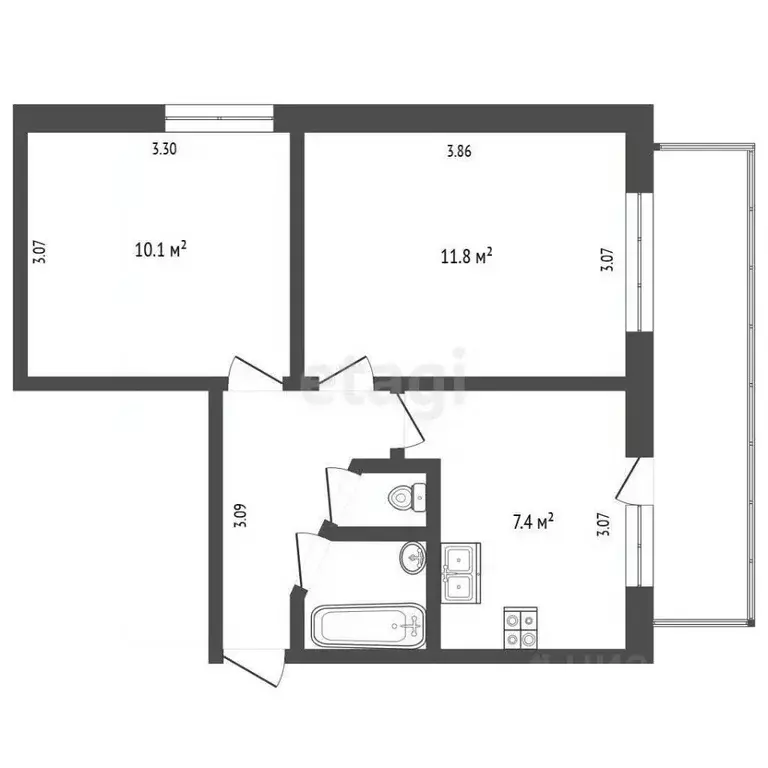 2-к кв. Вологодская область, Вологда ул. Хлюстова, 18А (36.8 м) - Фото 1
